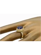  Vintage style Ζαφείρι Κίτρινος χρυσός 14 καρατίων vrc068y